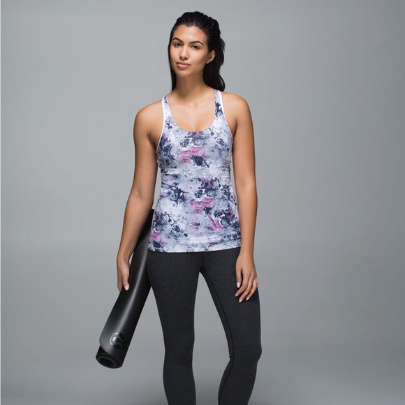 Lululemon Crossback Tank Moody Mirage White Deep Navy / White Size 2 - Picture 8 of 13